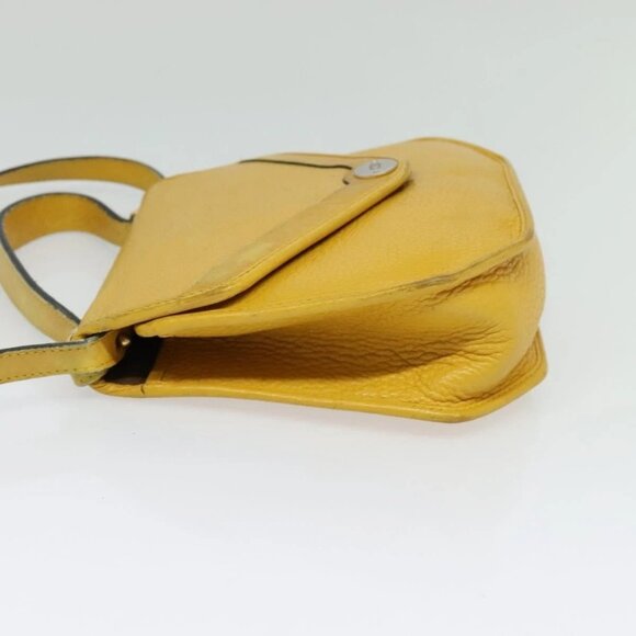 Christian Dior Hand Bag Leather 2way Yellow Gold Auth BA2590 - Picture 6 of 16